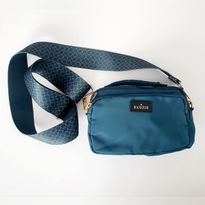 KEDZIE COAST TO COAST Crossbody Bag Top Handle Adjustable Teal & Goldtone Travel